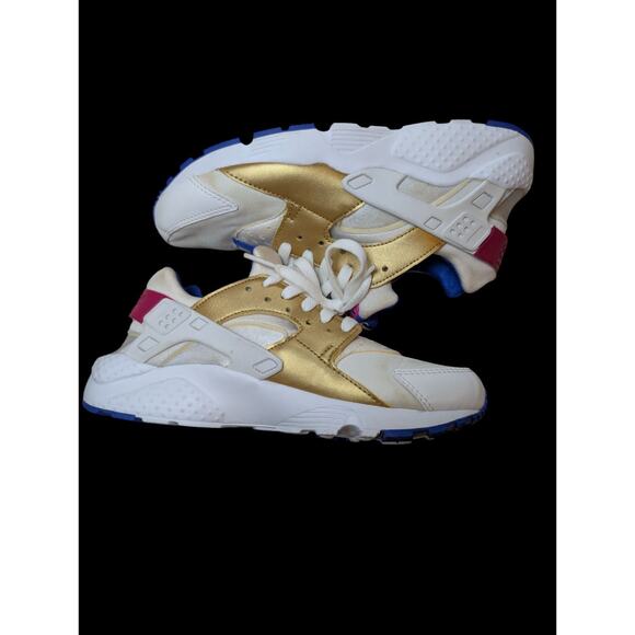 Nike Air Huarache Run GS Racer Blue Gold Youth Unisex US Size 6.5Y Y2K 90s Vibe - Picture 2 of 7